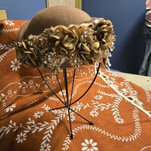 Elegant Brown Floral Hat